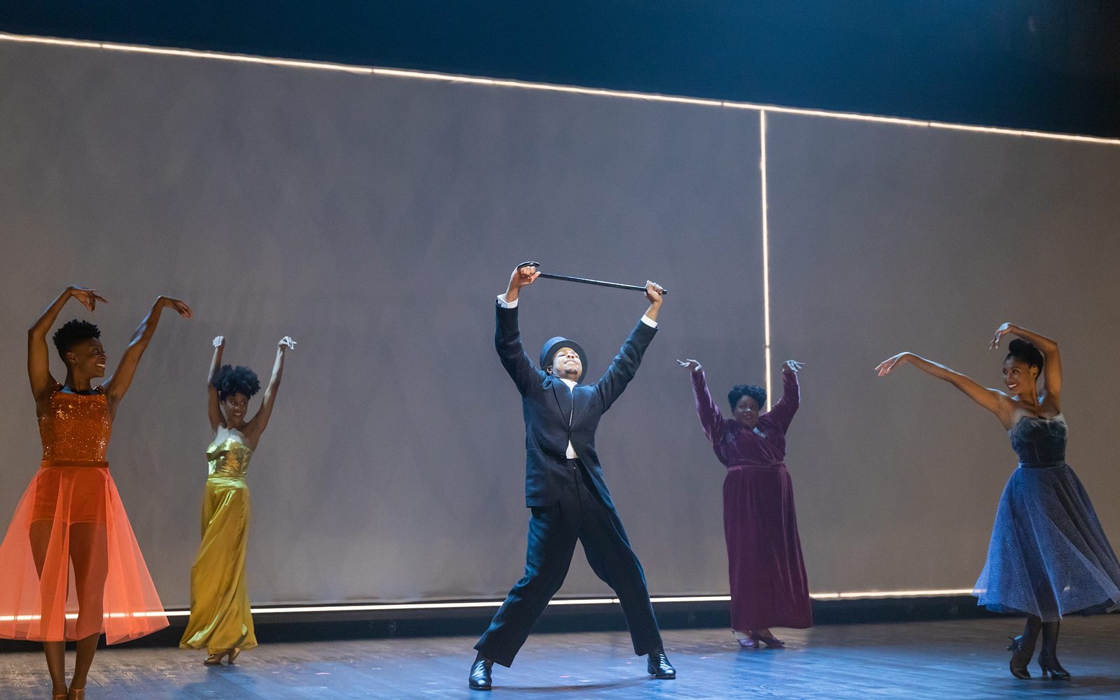 Lindsey Hailes, Hailee Kaleem Wright, Davóne Tines, Dawn Bless, and Amber Pickens in The Black Clown.