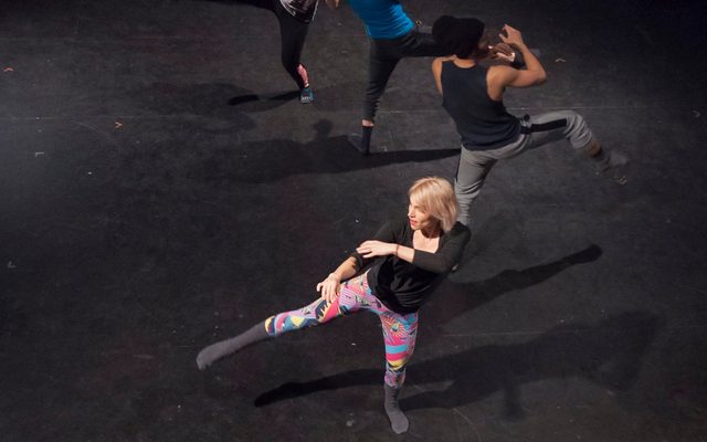 Actors in rehearsal for Searching for Signal.