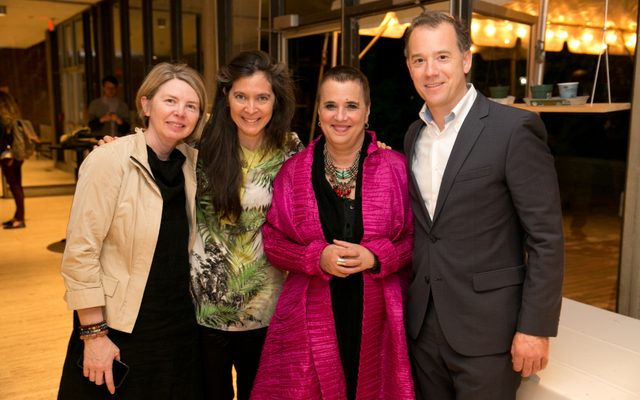 Diane Quinn, Diane Paulus, Eve Ensler, and Ryan McKittrick at the opening night celebration of In the Body of the World.