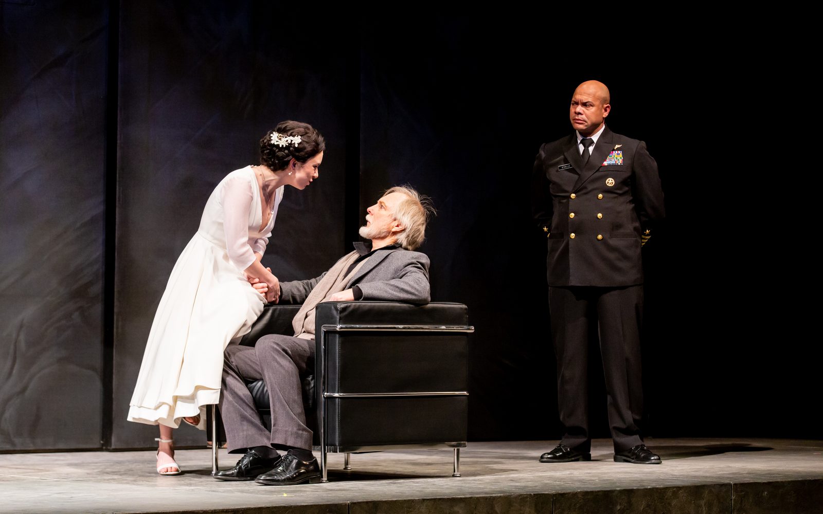 Alejandra Escalante, Richard Howard, and Chris Butler in Othello.
