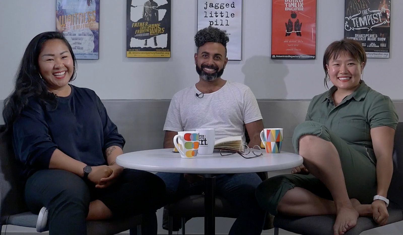 Sara Porkalob, Diana Oh, and Kareem Khubchandani in conversation