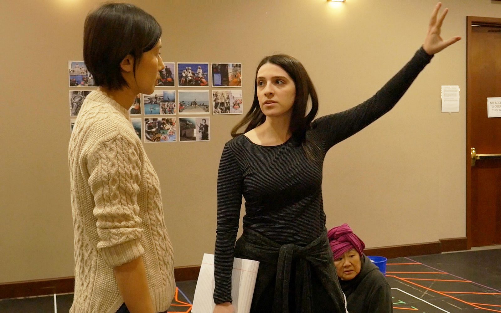 Jiehae Park and Director Sammi Cannold in rehearsal for Endlings.