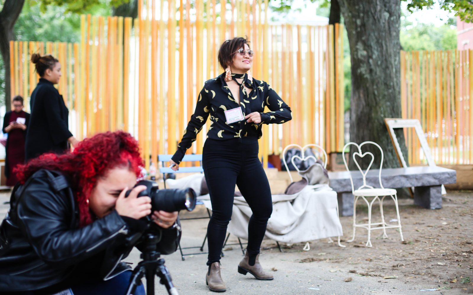 Photographer Liz Slaughter and Diana Oh at Chosen Family Portrait.