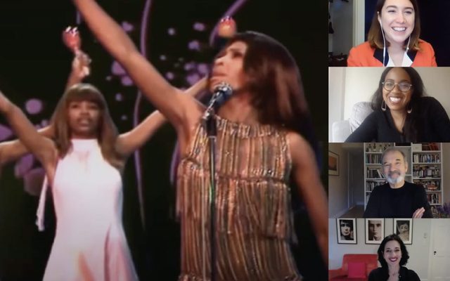 Whitney White, Stephen Greenblatt, Ramie Targoff, and A.R.T. staff watching Tina Turner performing