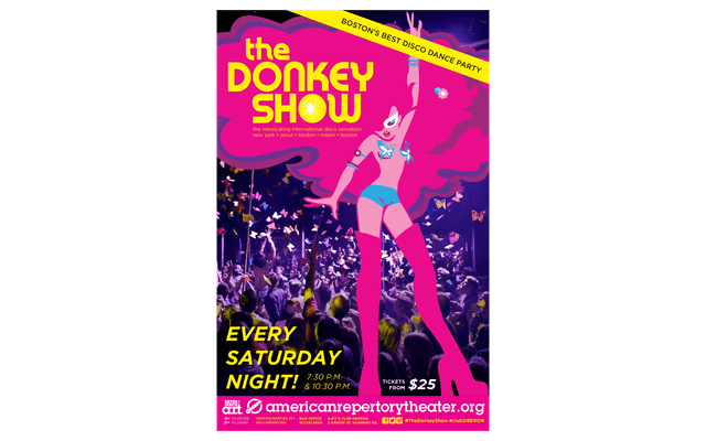 A poster to The Donkey Show, “Boston’s Best Disco Dance Party”