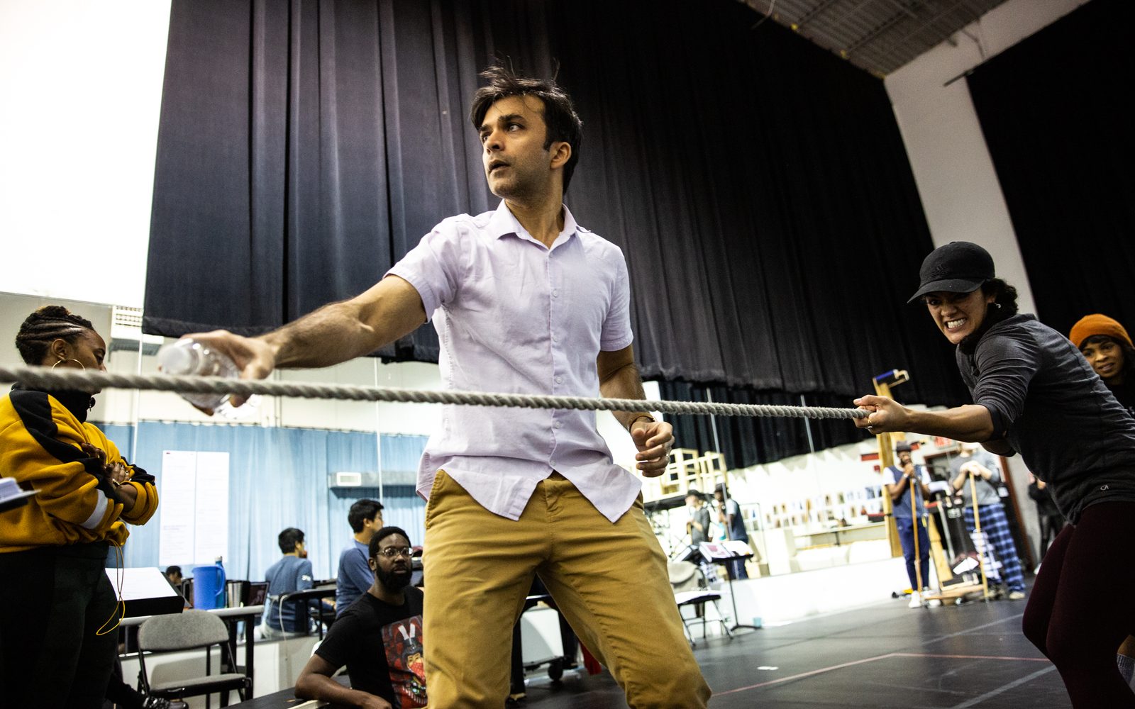 Manik Choksi and Kalyn West in rehearsal for Moby-Dick.