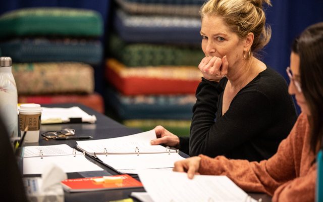 Patricia Kalember in rehearsal