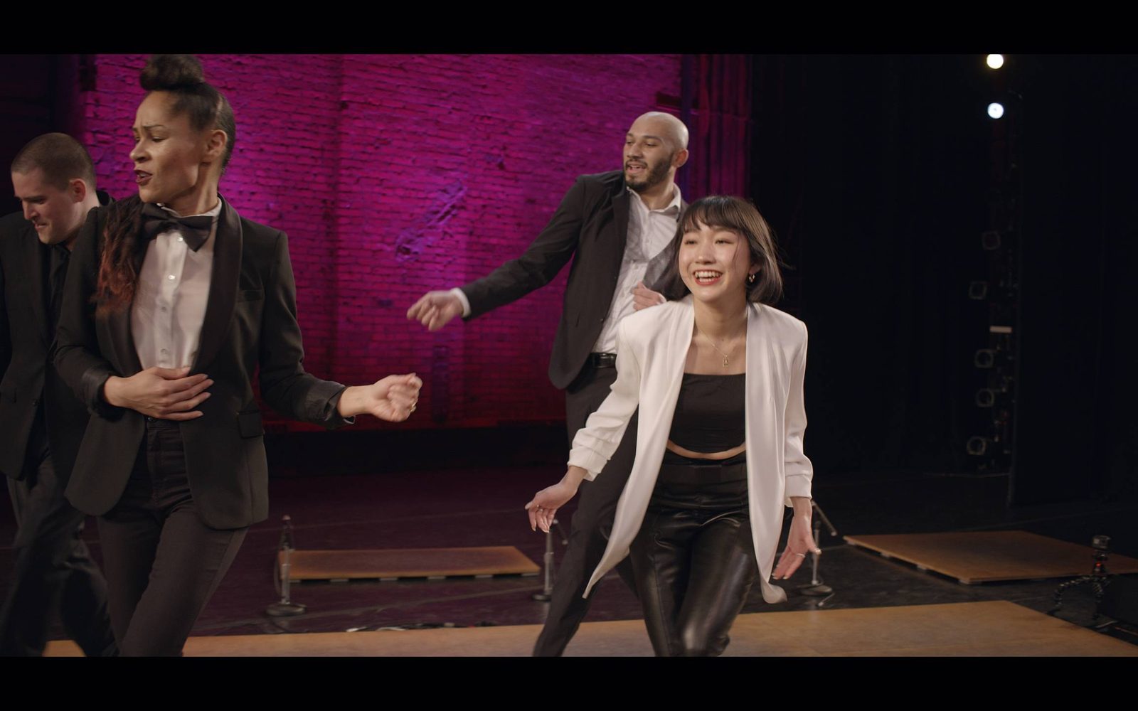 Anthony Morigerato, Ayodele Casel, John Manzari, and Naomi Funaki performing “Caravan.”