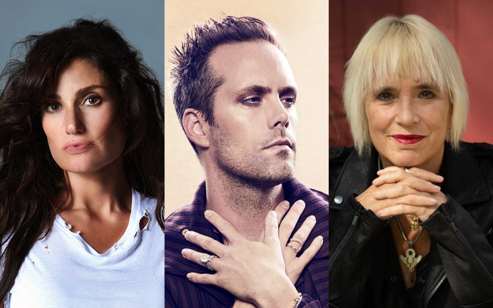 Idina Menzel, Justin Tranter, and V