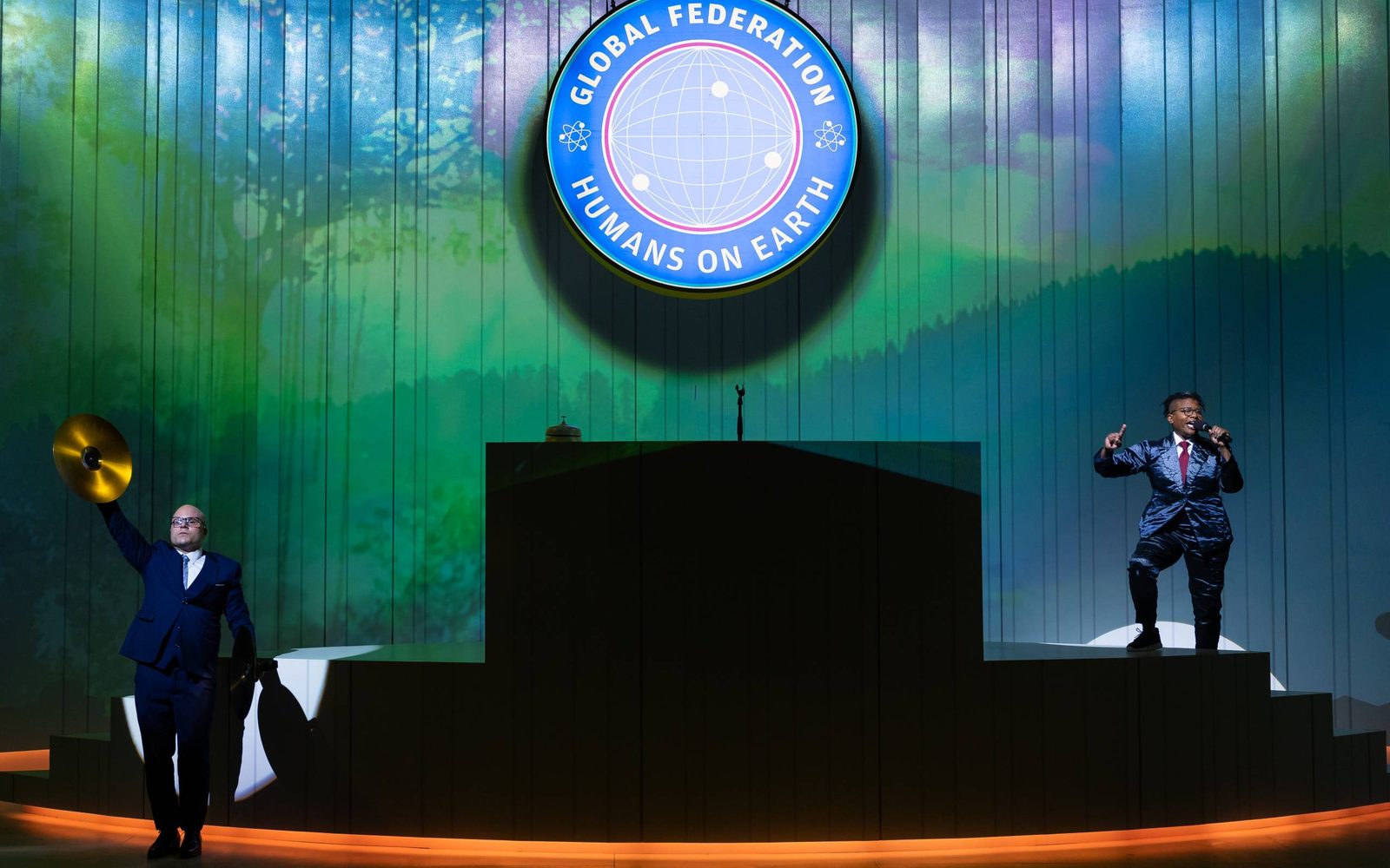 Evan Spigelman and Jennifer Kidwell in Ocean Filibuster.