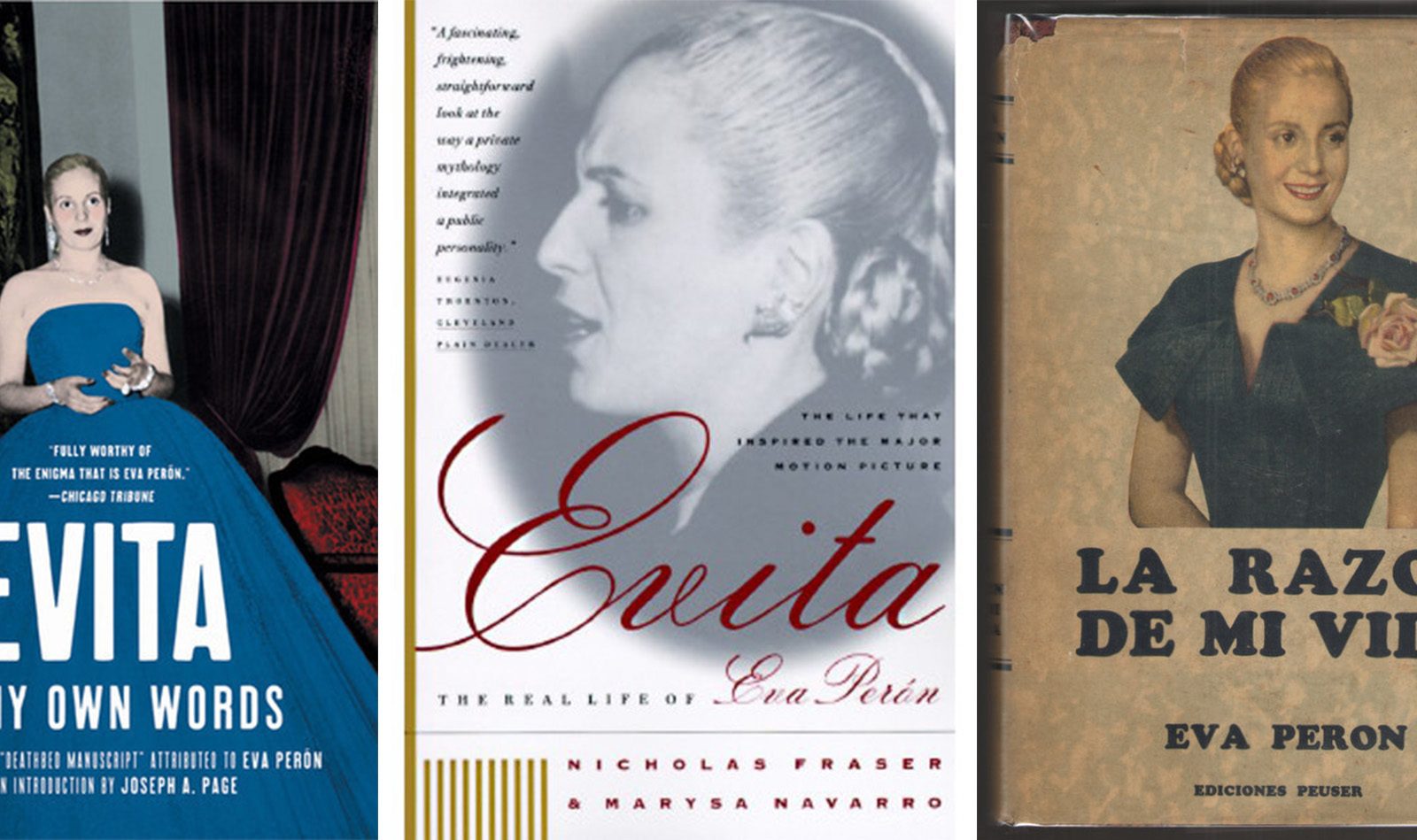 Books about Evita Perón's life.
