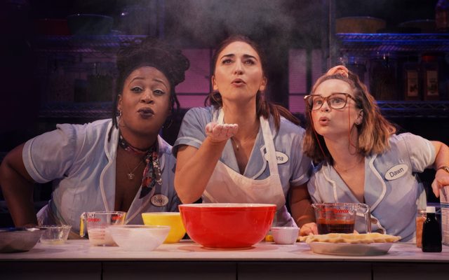Charity Angél Dawson, Sara Bareilles, and Caitlin Houlahan in Waitress.