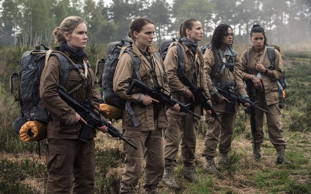 Jennifer Jason Leigh, Natalie Portman, Tuva Novotny, Tessa Thompson, and Gina Rodriguez in Annihilation.